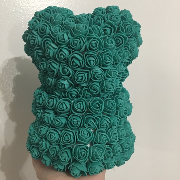 Turquoise Rose Bear - Picture 4 of 7